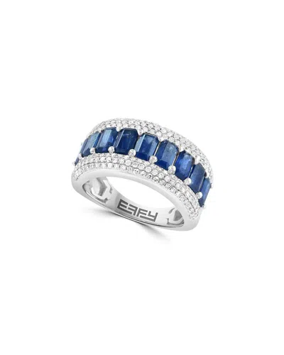 Effy Fine Jewelry 14k 4.01 Ct. Tw. Diamond & Sapphire Ring In Transparent