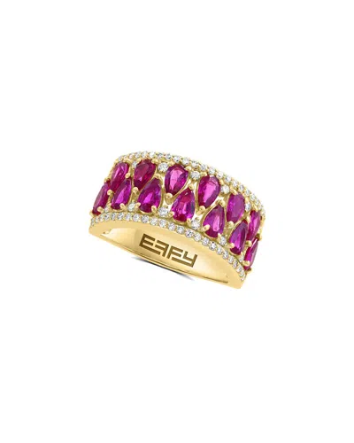 EFFY FINE JEWELRY EFFY FINE JEWELRY 14K 4.08 CT. TW. DIAMOND & RUBY RING