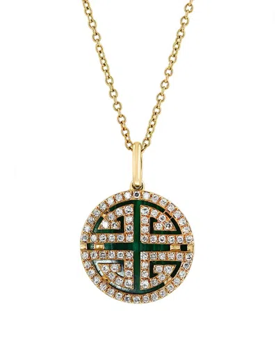 Effy Fine Jewelry 14k 4.58 Ct. Tw. Diamond & Malachite Necklace
