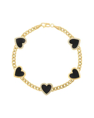 Effy Fine Jewelry 14k 4.66 Ct. Tw. Diamond & Onyx Bracelet In Gold