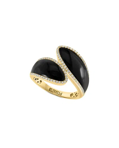 Effy Fine Jewelry 14k 4.90 Ct. Tw. Diamond & Onyx Ring In Gold