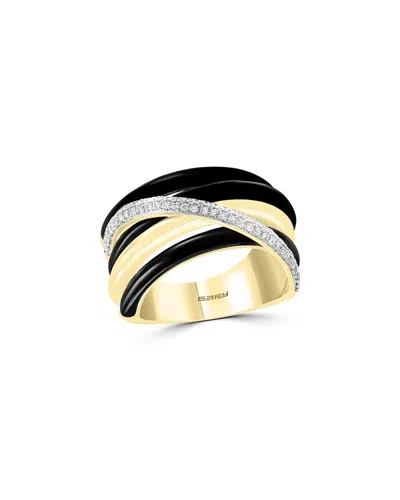 Effy Fine Jewelry 14k 4.97 Ct. Tw. Diamond & Onyx Ring In Multi