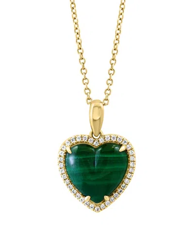 Effy Fine Jewelry 14k 5.05 Ct. Tw. Diamond & Malachite Necklace