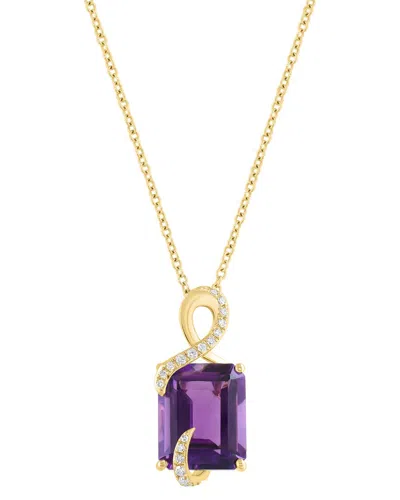 Effy Fine Jewelry 14k 5.08 Ct. Tw. Diamond Necklace In Purple