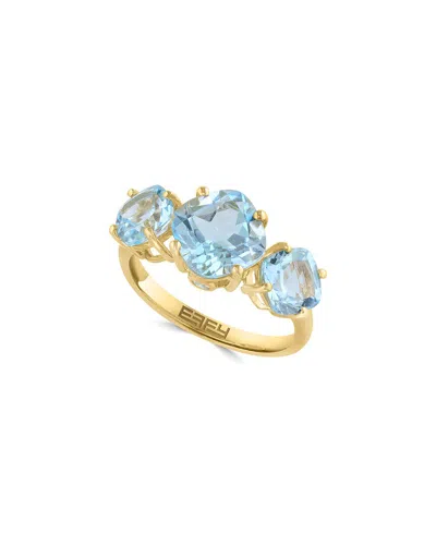 Effy Fine Jewelry 14k 5.18 Ct. Tw. Diamond & Sky Blue Topaz Ring In Gold
