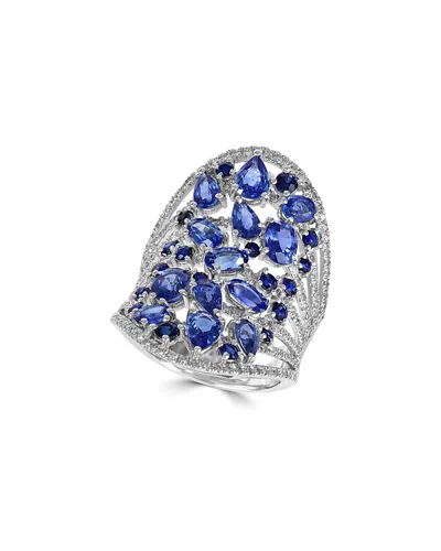 Effy Fine Jewelry 14k 5.22 Ct. Tw. Diamond & Sapphire Ring In Blue