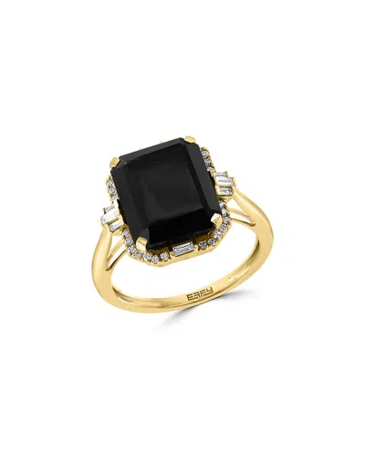 Effy Fine Jewelry 14k 5.30 Ct. Tw. Diamond & Onyx Ring In Gold