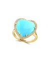 Effy Fine Jewelry 14k 5.37 Ct. Tw. Diamond & Turquoise Ring In Gold