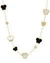 Effy Fine Jewelry 14k 5.39 Ct. Tw. Diamond & Onyx & 11.0x9.0, 9.0x7.0 Mm Pearl  Necklace