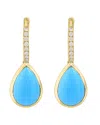 Effy Fine Jewelry 14k 5.40 Ct. Tw. Diamond & Turquoise Earrings In Gold