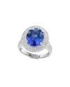 Effy Fine Jewelry 14k 5.41 Ct. Tw. Diamond & Tanzanite Ring In Metallic