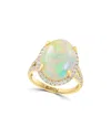 Effy Fine Jewelry 14k 6.03 Ct. Tw. Diamond & Ethiopian Opal Ring In Gold