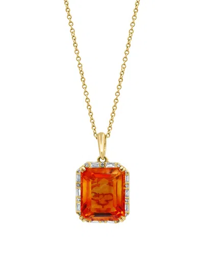 Effy Fine Jewelry 14k 6.14 Ct. Tw. Diamond & Citrine Necklace