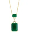 Effy Fine Jewelry 14k 6.41 Ct. Tw. Diamond & Green Onyx Necklace