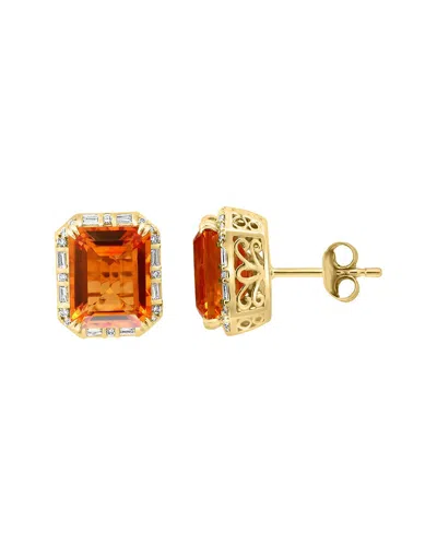 Effy Fine Jewelry 14k 6.58 Ct. Tw. Diamond & Citrine Earrings
