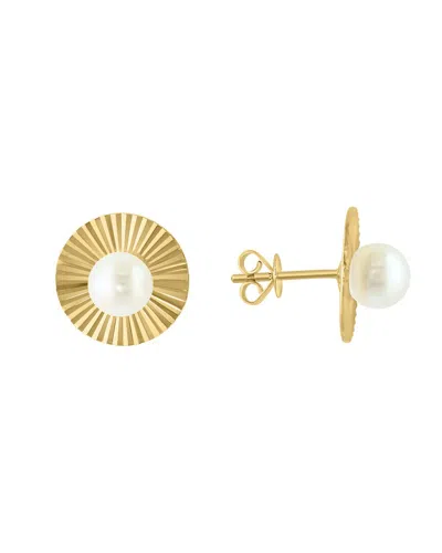 Effy Fine Jewelry 14k  6.5mm Pearl Earrings In Gold