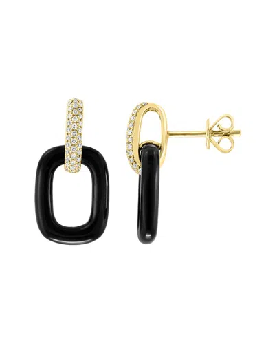 EFFY FINE JEWELRY EFFY FINE JEWELRY 14K 6.64 CT. TW. DIAMOND & ONYX EARRINGS