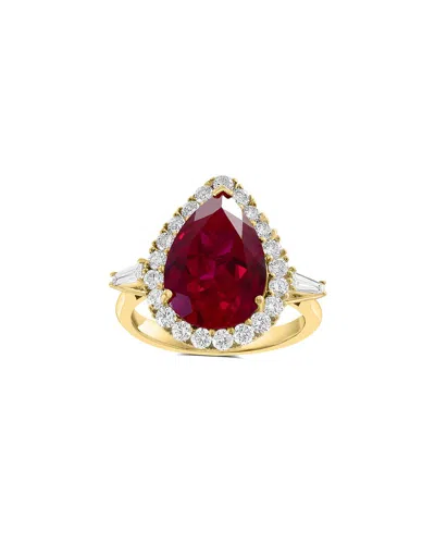 Effy Fine Jewelry 14k 6.67 Ct. Tw. Lab-grown Diamond & Lab-grown Lab Ruby Ring In Red