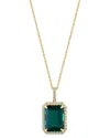 Effy Fine Jewelry 14k 6.74 Ct. Tw. Lab-grown Diamond & Lab-grown Emerald  Necklace In Gold