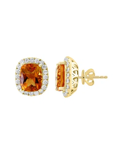 Effy Fine Jewelry 14k 6.83 Ct. Tw. Diamond & Citrine Earrings