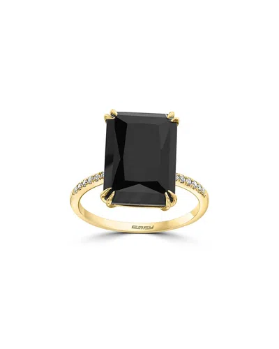 Effy Fine Jewelry 14k 7.00 Ct. Tw. Diamond & Onyx Ring In Black