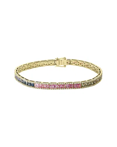 Effy Fine Jewelry 14k 7.13 Ct. Tw. Diamond & Multi Sapphire Bracelet In Gold