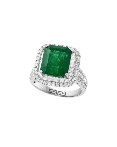 EFFY FINE JEWELRY EFFY FINE JEWELRY 14K 7.18 CT. TW. DIAMOND & EMERALD RING