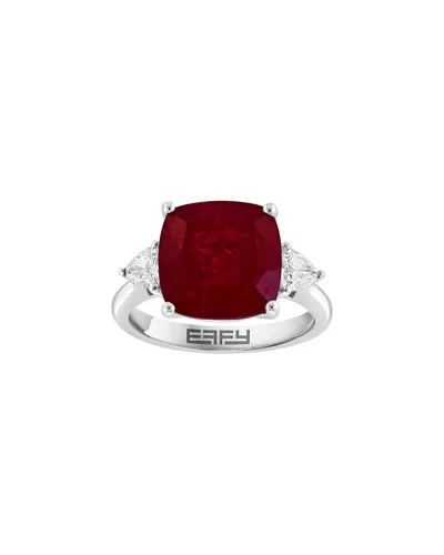 Effy Fine Jewelry 14k 7.52 Ct. Tw. Lab-grown Diamond & Lab-grown Lab Ruby Ring In Red