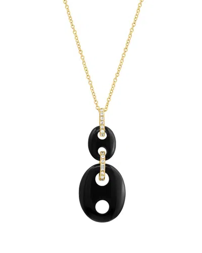 Effy Fine Jewelry 14k 7.57 Ct. Tw. Diamond & Onyx Pendant Necklace In Black