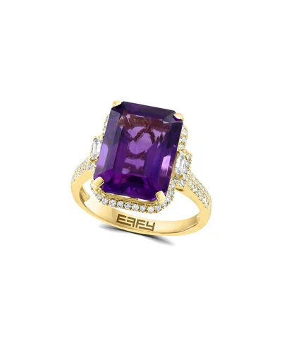 Effy Fine Jewelry 14k 7.75 Ct. Tw. Diamond & Amethyst Ring