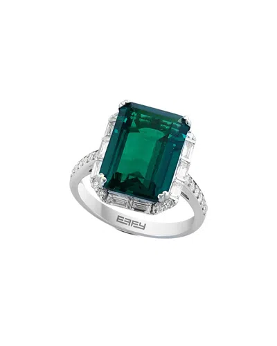 Effy Fine Jewelry 14k 7.82 Ct. Tw. Diamond & Lab-grown Emerald Ring