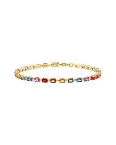 Effy Fine Jewelry 14k 7.98 Ct. Tw. Diamond & Multi Sapphire Bracelet