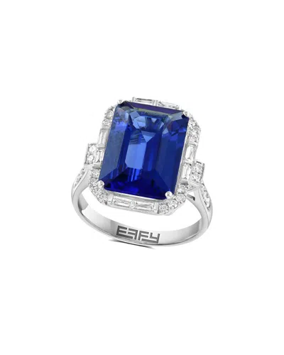 Effy Fine Jewelry 14k 8.12 Ct. Tw. Diamond & Tanzanite Ring In Metallic