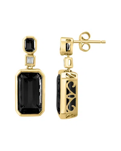 Effy Fine Jewelry 14k 8.23 Ct. Tw. Diamond & Onyx Earrings In Gold
