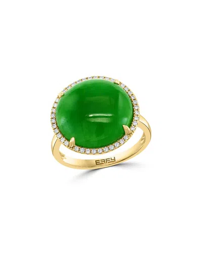 Effy Fine Jewelry 14k 8.30 Ct. Tw. Diamond & Jade Ring In Green