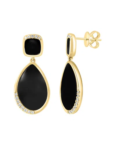 Effy Fine Jewelry 14k 8.41 Ct. Tw. Diamond & Onyx Earrings In Black