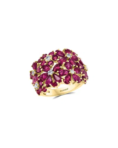 EFFY FINE JEWELRY EFFY FINE JEWELRY 14K 8.75 CT. TW. DIAMOND & NATURAL RUBY CZ RING
