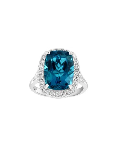 Effy Fine Jewelry 14k 8.81 Ct. Tw. Diamond & London Blue Topaz Ring