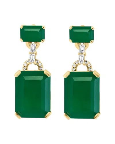 Effy Fine Jewelry 14k 8.93 Ct. Tw. Diamond & Green Onyx Earrings