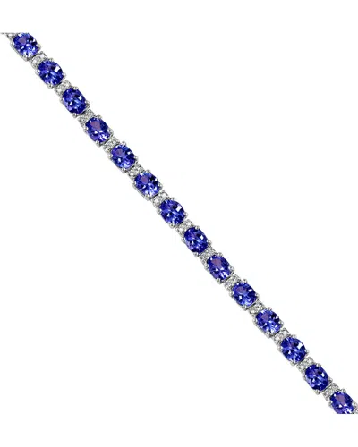 Effy Fine Jewelry 14k 9.02 Ct. Tw. Diamond &  Tanzanite Bracelet In Metallic