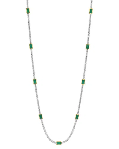 Effy Fine Jewelry 14k 9.28 Ct. Tw. Diamond & Emerald Necklace