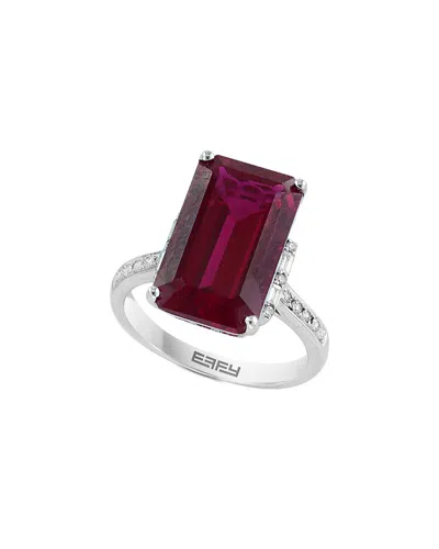 Effy Fine Jewelry 14k 9.60 Ct. Tw. Lab-grown Diamond & Lab-grown Ruby Ring