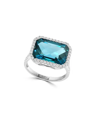 Effy Fine Jewelry 14k 9.67 Ct. Tw. Diamond & London Blue Topaz Ring In Purple
