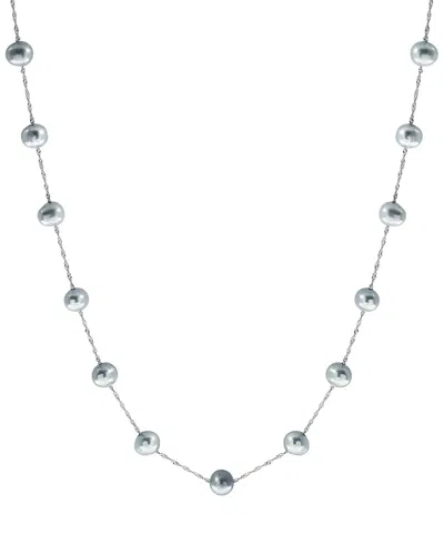 Effy Fine Jewelry 14k Grey Freshwater Pearl & 5.5mm Pearl Necklace In Metallic