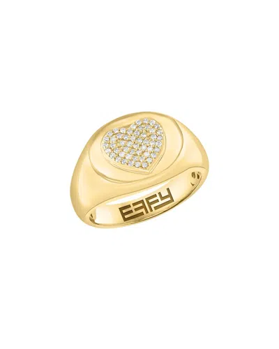 Effy Fine Jewelry 14k Over Silver 0.15 Ct. Tw. Diamond Ring In Purple