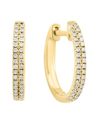 Effy Fine Jewelry 14k Over Silver 0.19 Ct. Tw. Diamond Earrings In Gold
