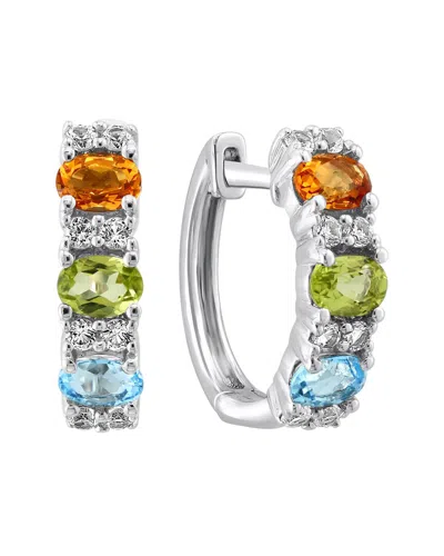 Effy Fine Jewelry 14k Over Silver 1.35 Ct. Tw. Blue Topaz In Metallic