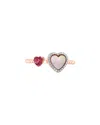 Effy Fine Jewelry 14k Rose Gold 0.29 Ct. Tw. Diamond & Pink Tourmaline & 6mm  Pearl Ring