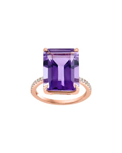 Effy Fine Jewelry 14k Rose Gold 11.43 Ct. Tw. Diamond & Amethyst Ring