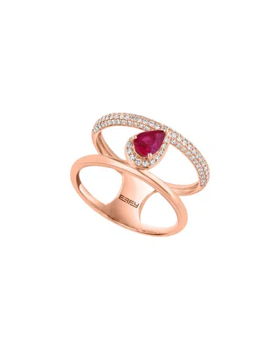 Effy Fine Jewelry 14k Rose Gold 1.16 Ct. Tw. Diamond Ring In Multi